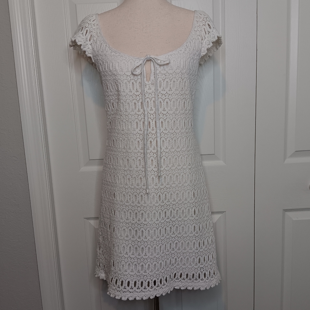 Trina Turk Elegant White Crochet Dress